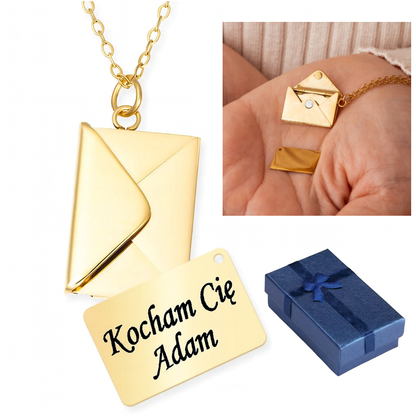 Naszyjnik Koperta z Listem z twoim grawerem
