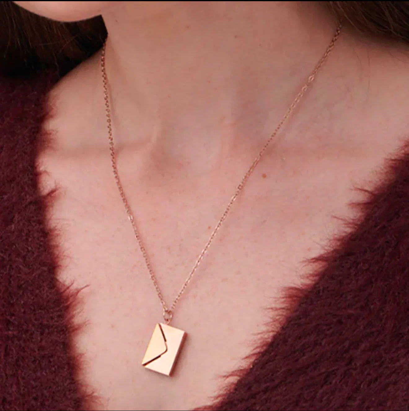 Naszyjnik Koperta z Listem z twoim grawerem